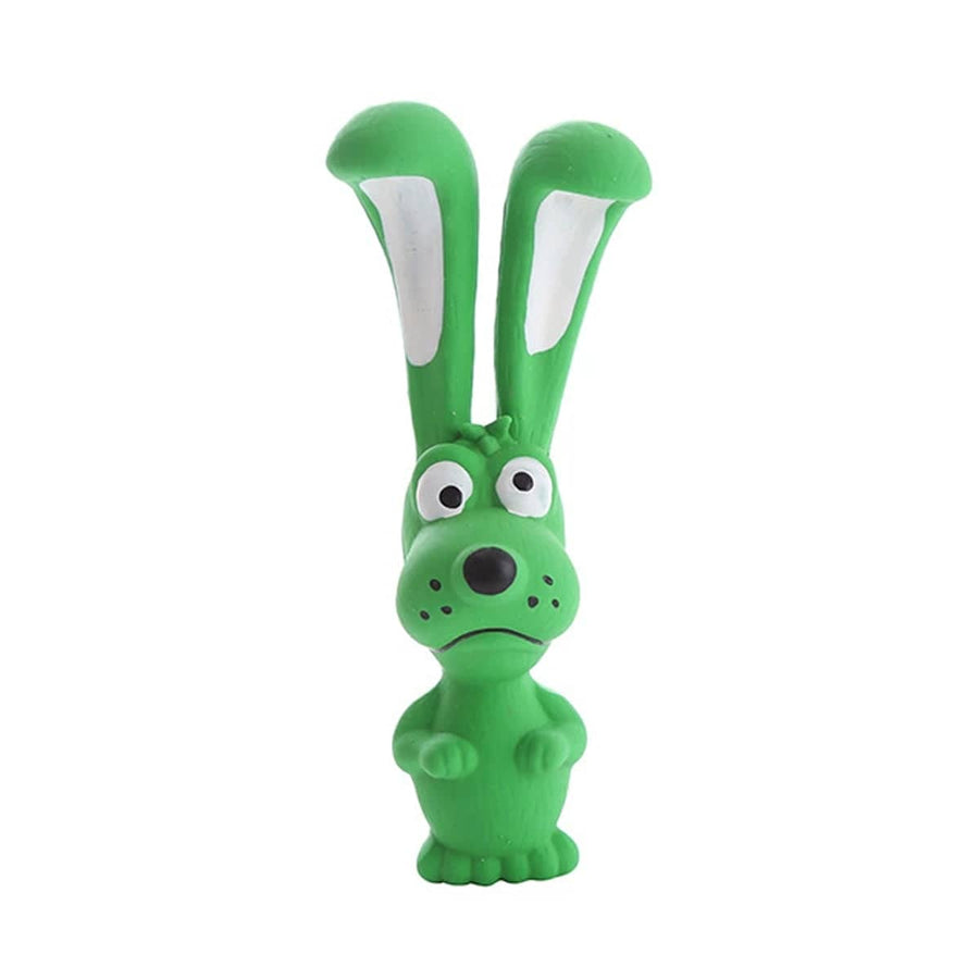Squeaky Latex Dog Chew Toy - Green Long-Eared Animal