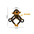Squeaky Plush Dog Toy with Ring Handles - Brown Monkey - view 5