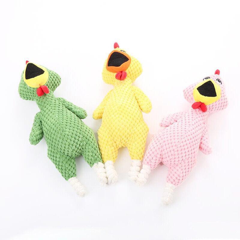 Squeaky Plush Dog Toy with Rope and Crinkle for Puppies - Brown Goose - view 4