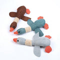 Squeaky Plush Dog Toy with Rope and Crinkle for Puppies - Brown Goose - view 5
