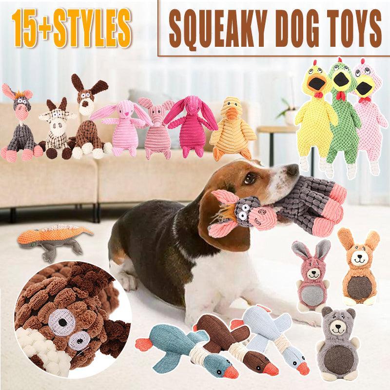 Squeaky Plush Dog Toy with Rope and Crinkle for Puppies - White Donkey - view 2