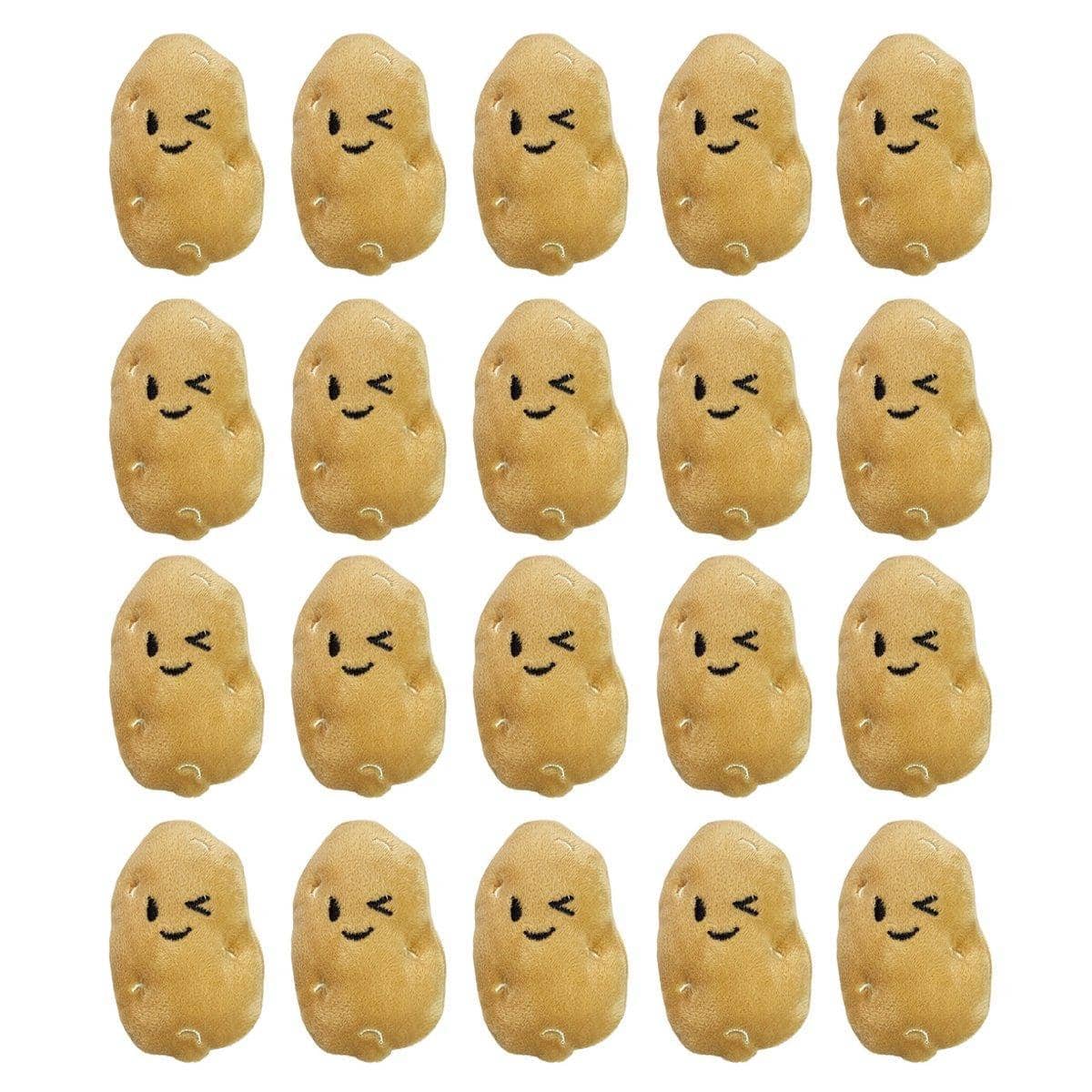 Squeaky Plush Potato Toys for Cats and Small Dogs - Tan, Pack of 20 - view 2
