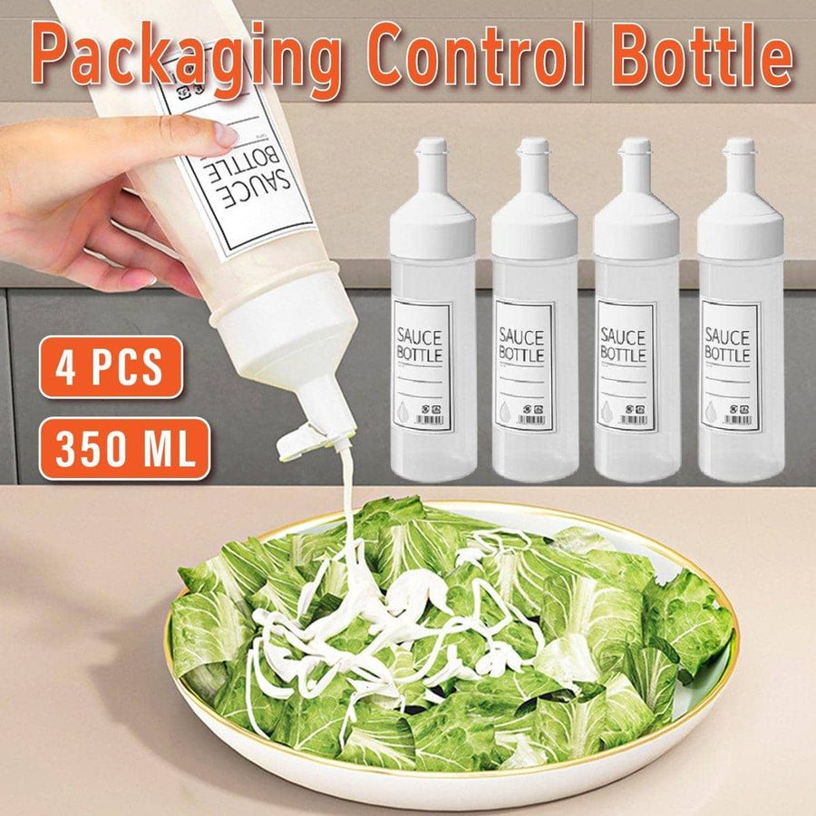 Squeeze Sauce Bottles 350 ml, Pack of 4 Controlled Dispensing Jam Jars