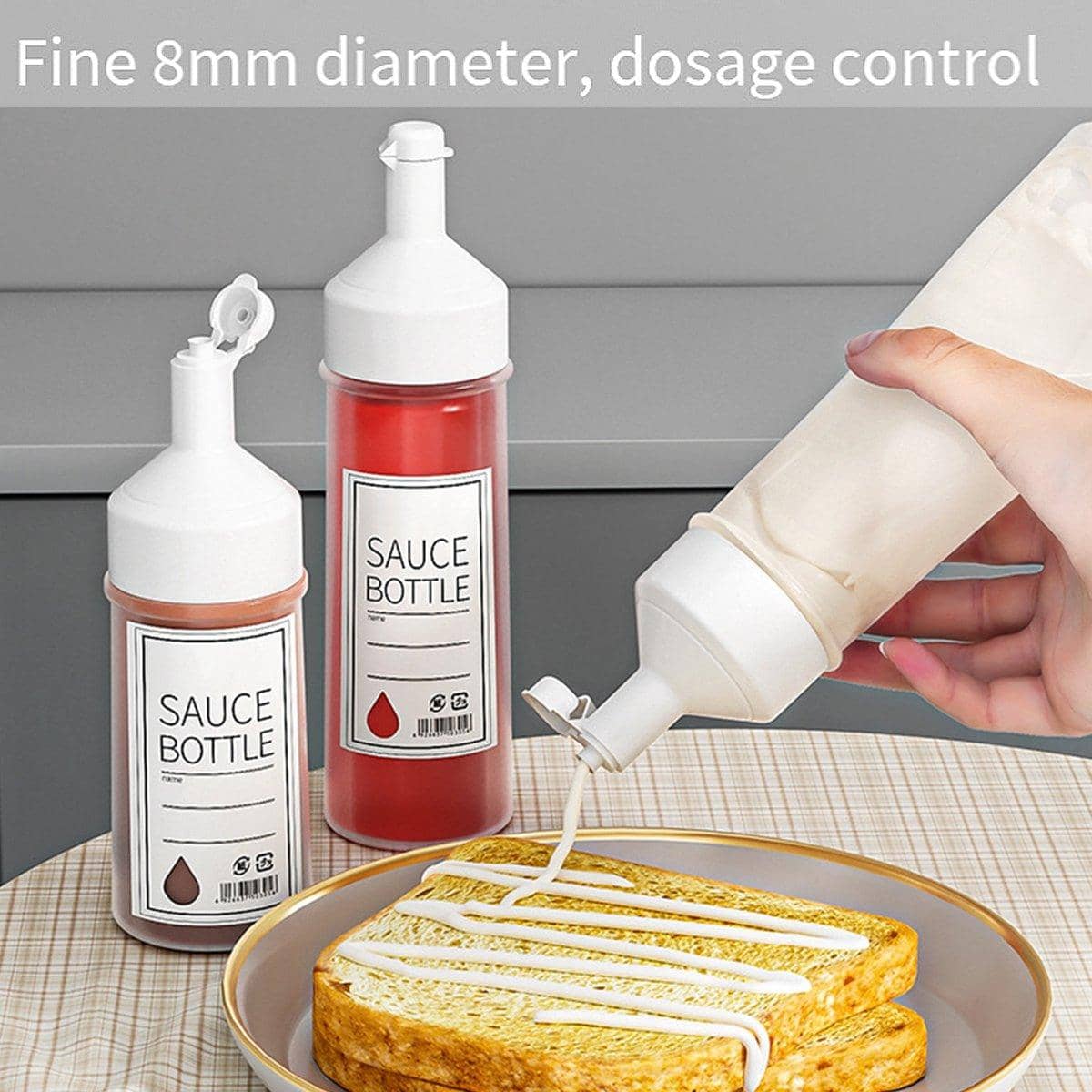 Squeeze Sauce Bottles 350 ml, Pack of 4 Controlled Dispensing Jam Jars - view 4