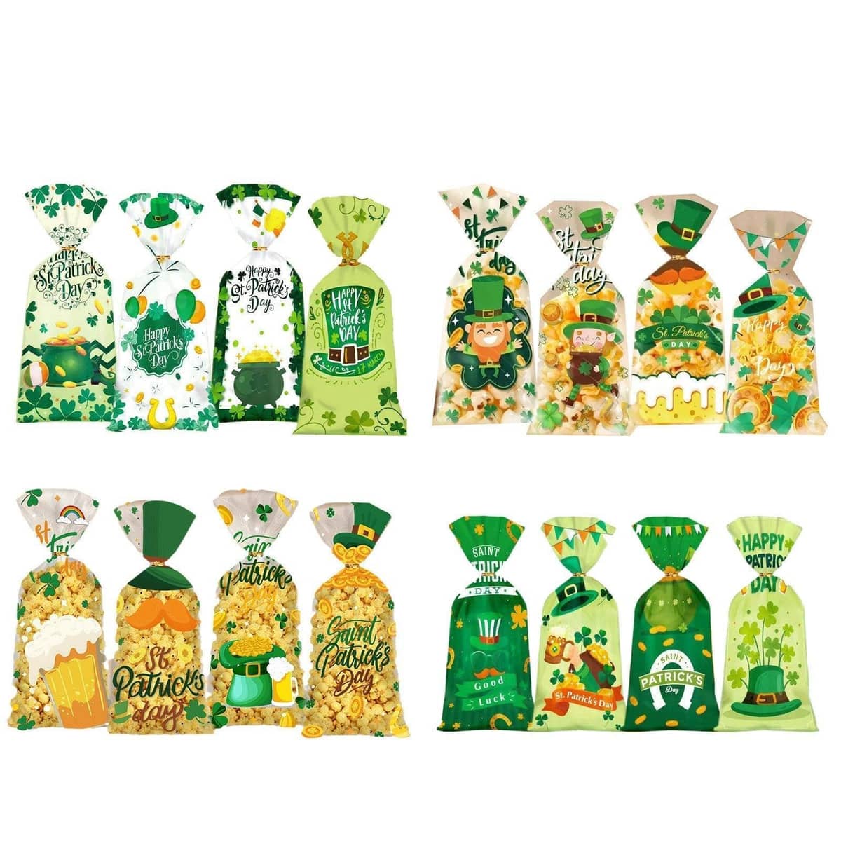 St Patrick's Day Goodie Bags - Green Hat and Horseshoe Designs, Pack of 150 - view 3