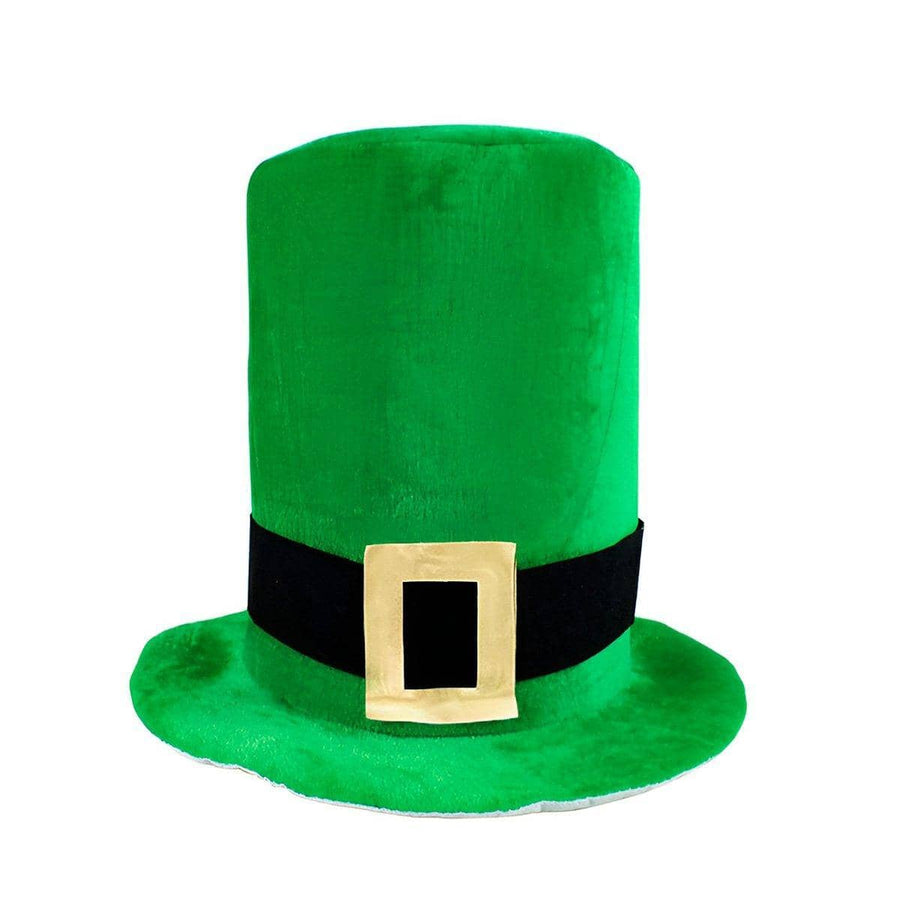 St Patrick's Day Hat - Tall Green Top Hat with Buckle