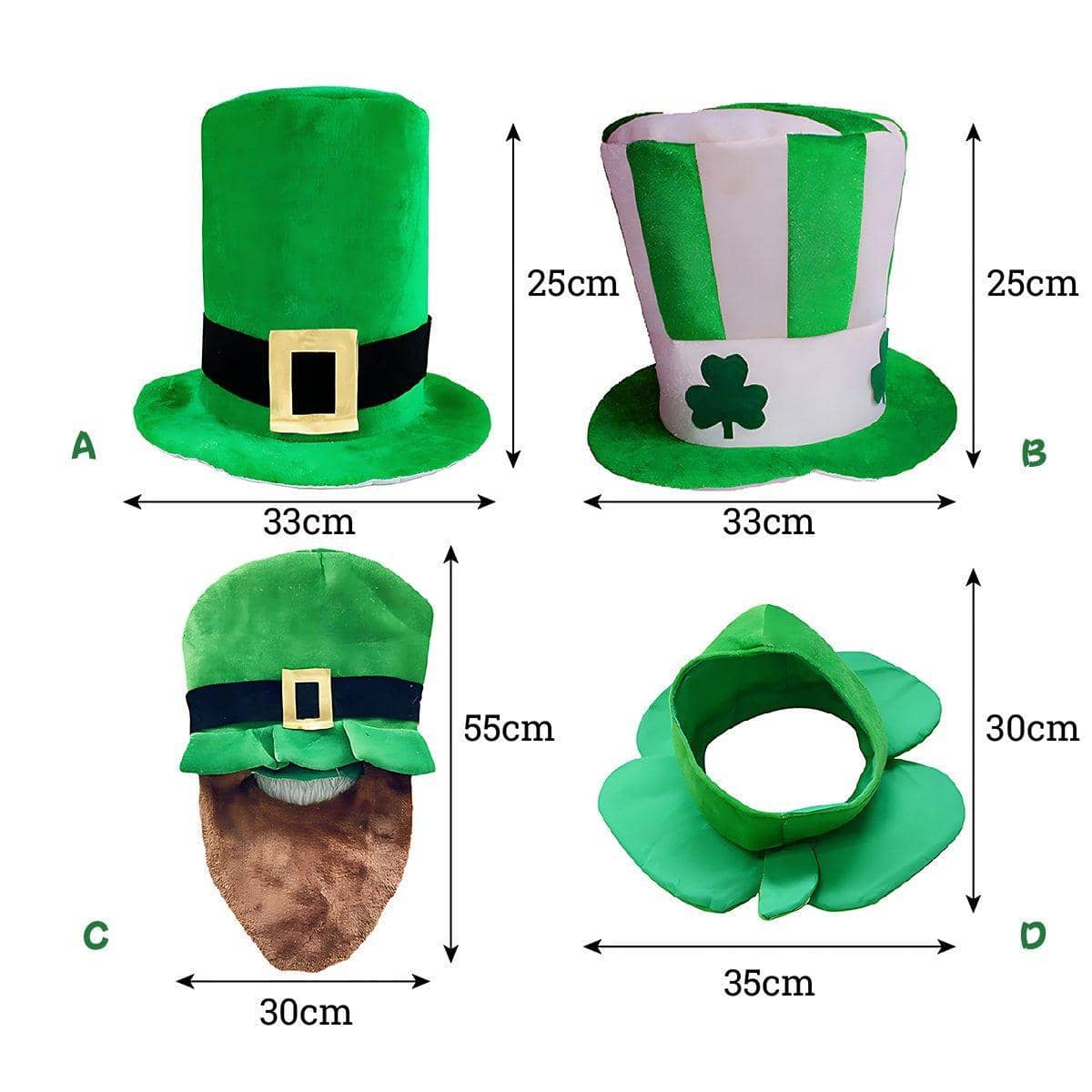 St Patrick's Day Hat - Tall Green Top Hat with Buckle - view 4
