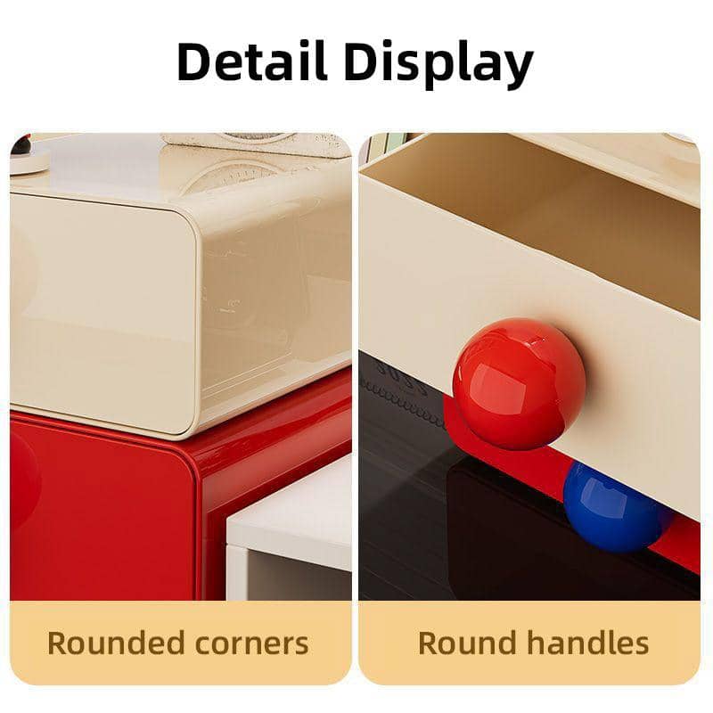 Stackable Desktop Organiser Drawer Set with Round Handles, Pack of 3 - view 5