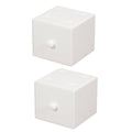 Stackable Desktop Storage Drawer Boxes, Set of 2 - White