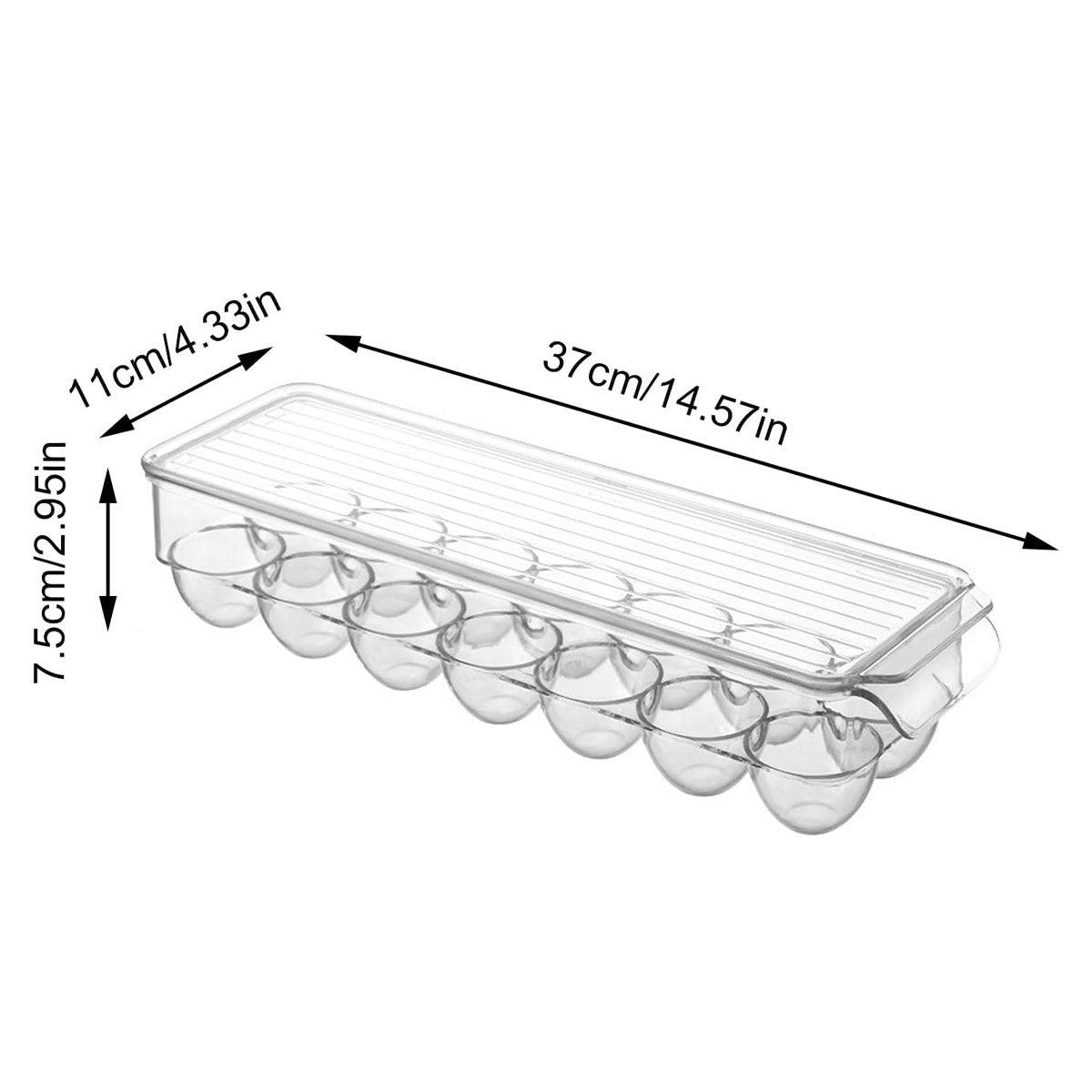 Stackable Refrigerator Egg Storage Box with Lid, Holds 14 Eggs - view 3