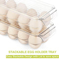 Stackable Refrigerator Egg Storage Box with Lid, Holds 14 Eggs - view 5