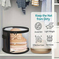 Stackable Round Hat Storage Bag with Clear Window and Handles - Grey - view 5