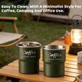 Stackable Stainless Steel Camping Cups 300ml, Set of 6 - Army Green - view 4