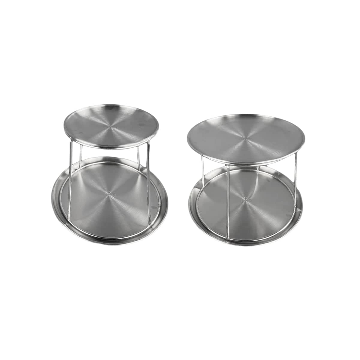 Stainless Steel 2 Tier Dessert Display Stand Set of 2 for Parties - view 2