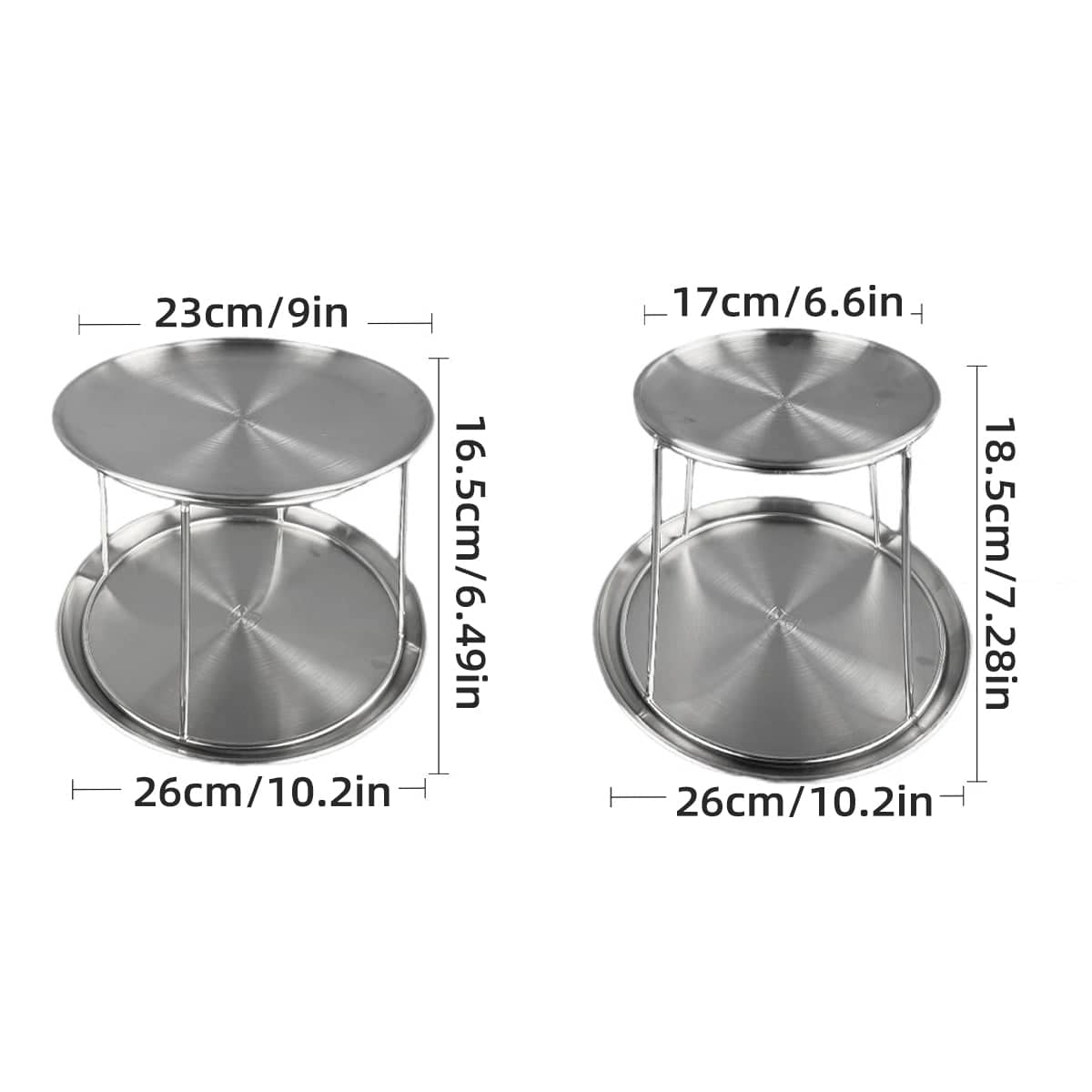 Stainless Steel 2 Tier Dessert Display Stand Set of 2 for Parties - view 3