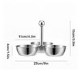 Stainless Steel 3 Bowl Snack Serving Tray with Centre Handle - view 3