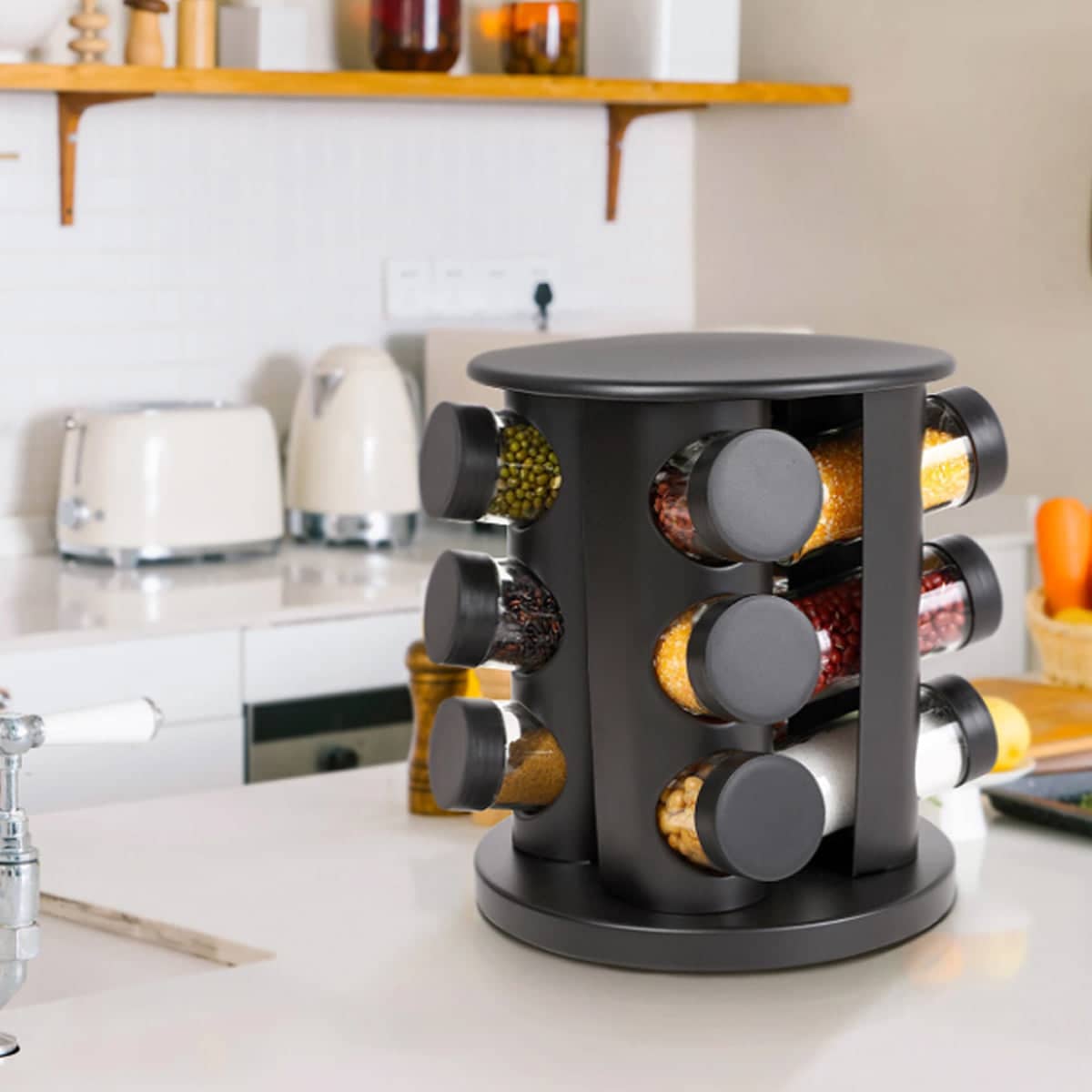 Stainless Steel 9 Jar Spice Rack Set with Seasoning Jars - view 5