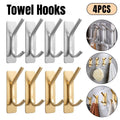 Stainless Steel Adhesive Hooks, Pack of 4 - Silver - view 2
