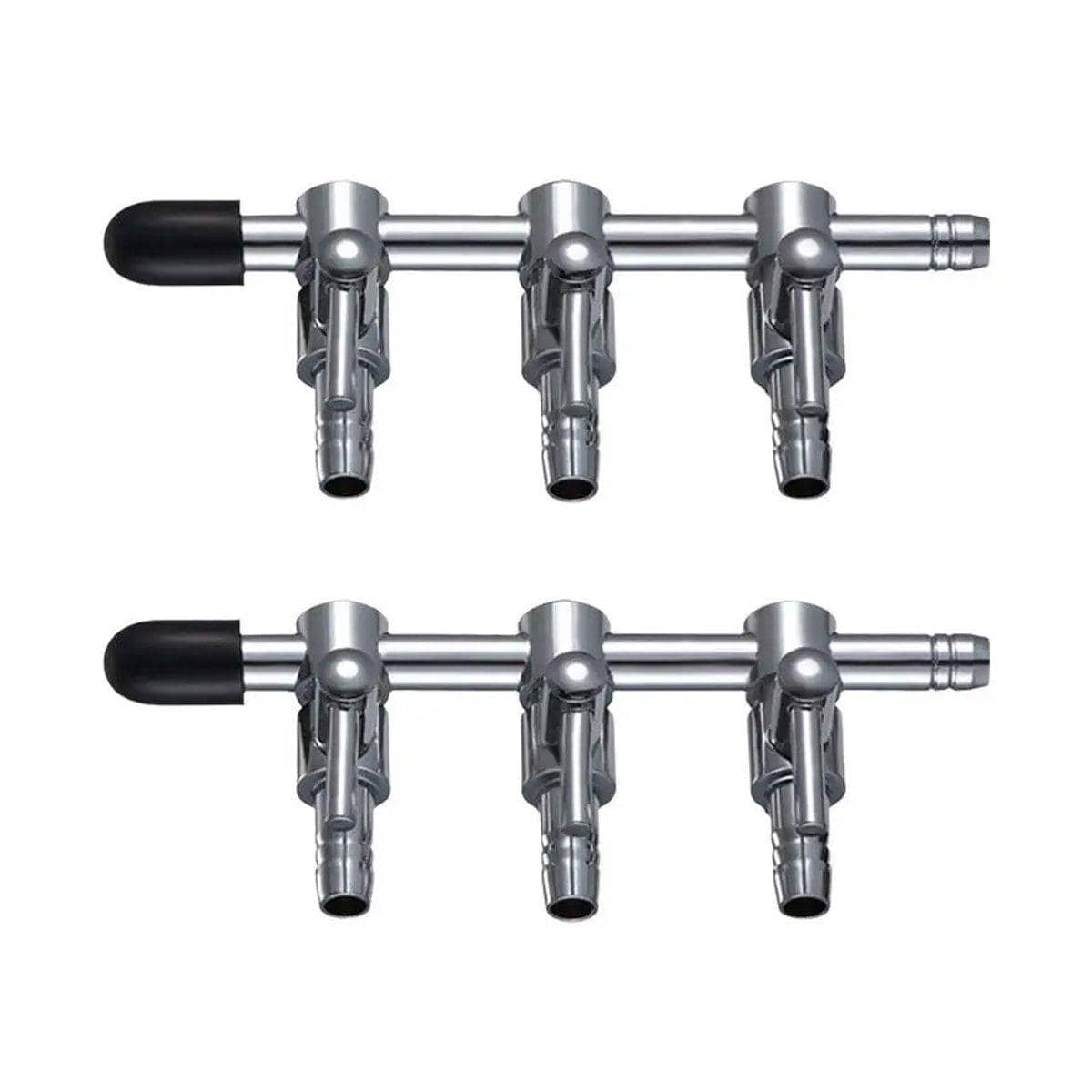 Stainless Steel Aquarium Air Pump Splitter Valve - 3 Outlets, Pack of 2