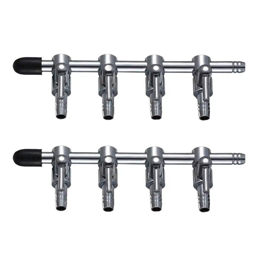 Stainless Steel Aquarium Air Pump Splitter Valve - 4 Outlets, Pack of 2