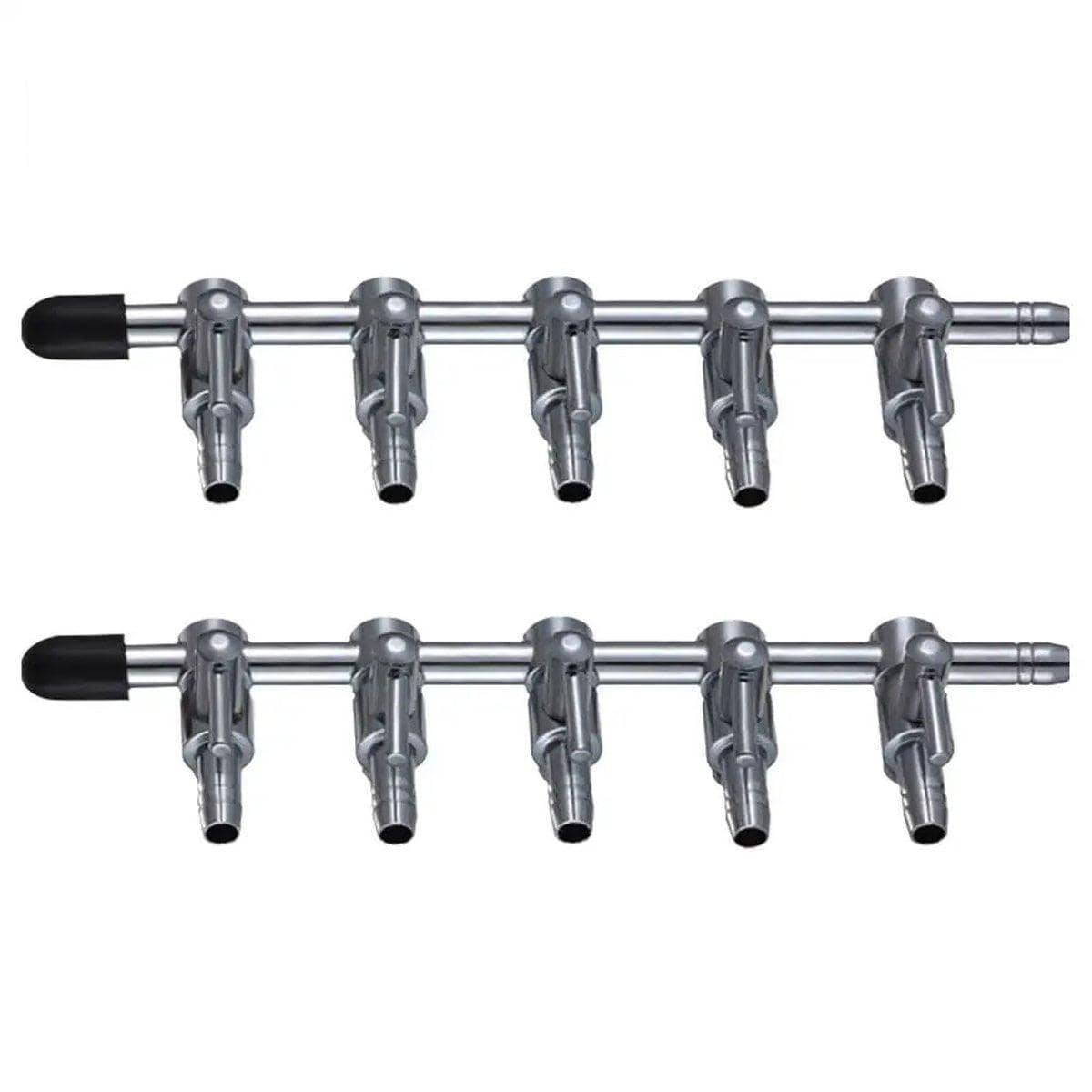 Stainless Steel Aquarium Air Pump Splitter Valve - 5 Outlets, Pack of 2
