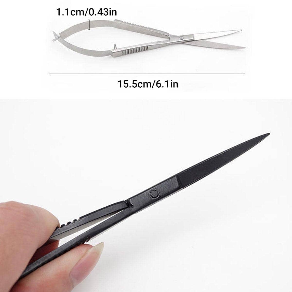 Stainless Steel Aquarium Plant Scissors - Silver, Elbow - view 4