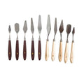 Stainless Steel Artist Palette Knife Set of 5 for Oil and Acrylic Painting - Natural Wood Handle - view 3