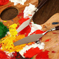 Stainless Steel Artist Palette Knife Set of 5 for Oil and Acrylic Painting - Natural Wood Handle - view 5