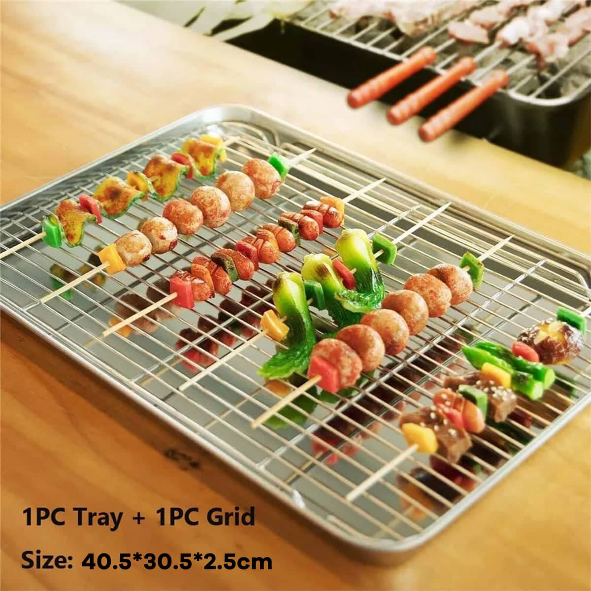 Stainless Steel Baking Tray with Cooling Rack Set, Cookie Oven Sheet Pan - view 5