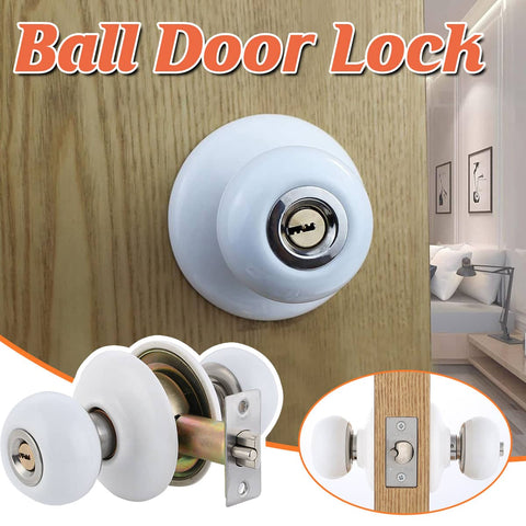 Stainless Steel Ball Door Lock Set with Ceramic Knob for Interior Bedroom and Bathroom Doors