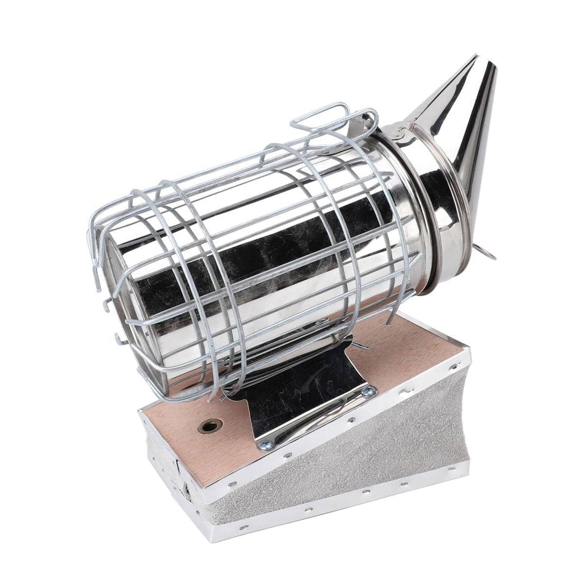 Stainless Steel Beekeeping Smoker with Cowhide Cover - view 2