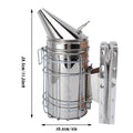Stainless Steel Beekeeping Smoker with Cowhide Cover - view 3