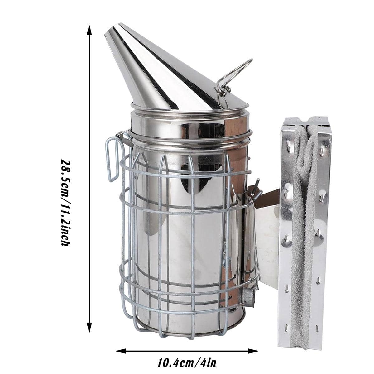 Stainless Steel Beekeeping Smoker with Cowhide Cover - view 3