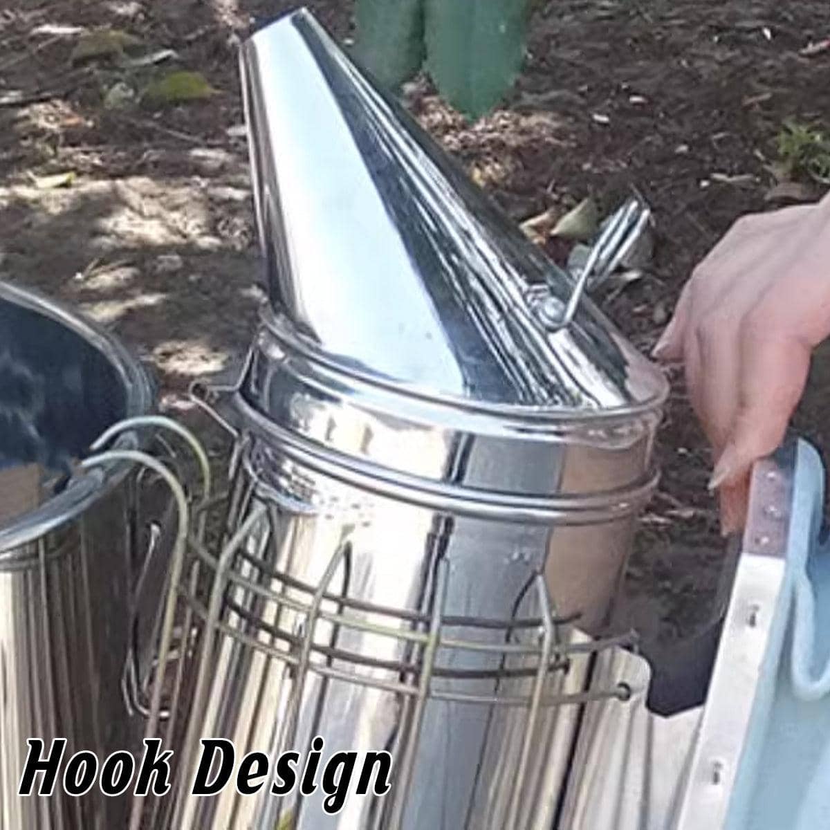Stainless Steel Beekeeping Smoker with Cowhide Cover - view 4