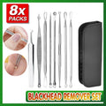 Stainless Steel Blackhead Remover Tool Kit with Case - Set of 8