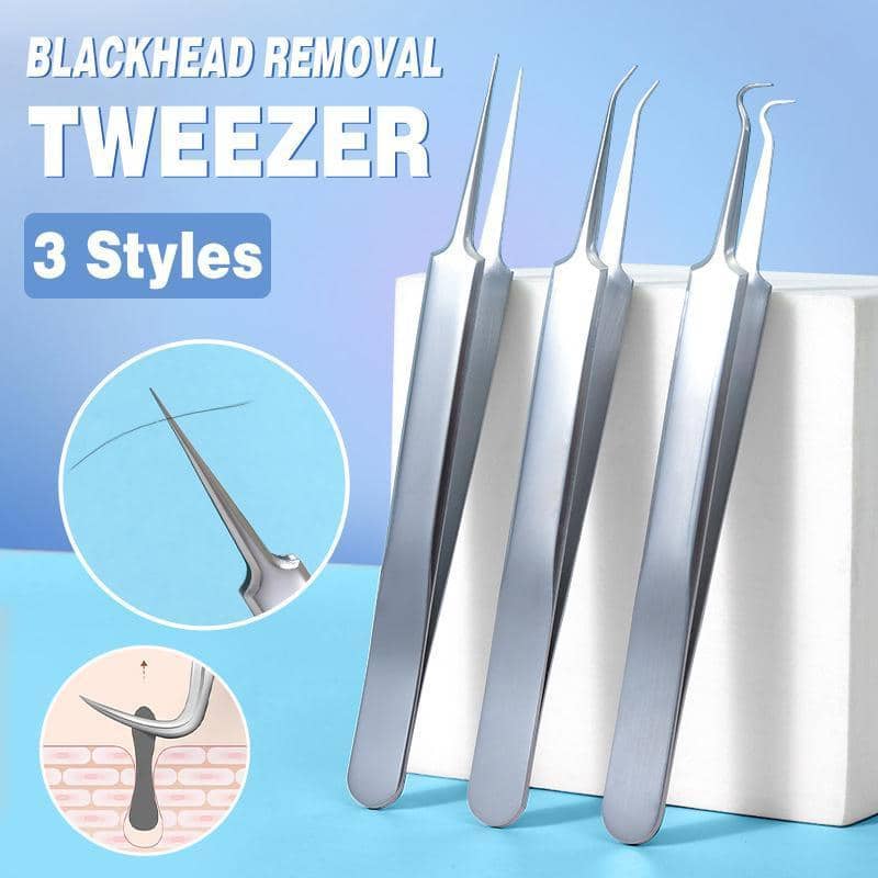 Stainless Steel Blackhead Tweezers - Slanted Tip - view 2