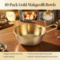 Stainless Steel Bowl with Handle Set of 10 Gold 400 ml Korean Condiment Dish
