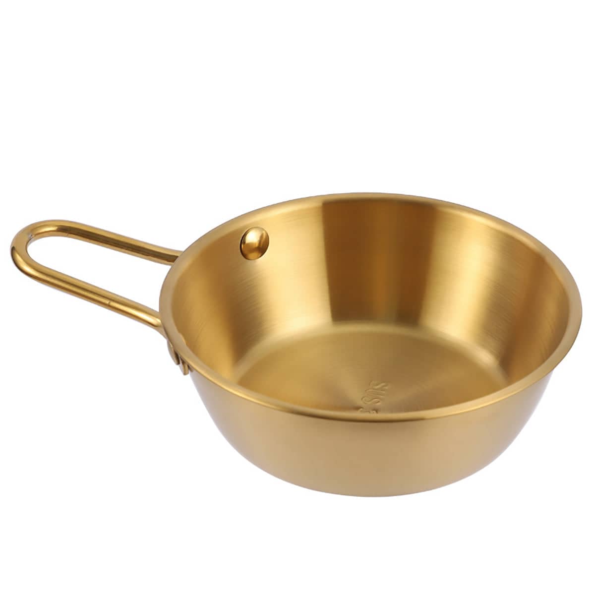 Stainless Steel Bowl with Handle Set of 10 Gold 400 ml Korean Condiment Dish - view 2