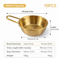 Stainless Steel Bowl with Handle Set of 10 Gold 400 ml Korean Condiment Dish - view 3