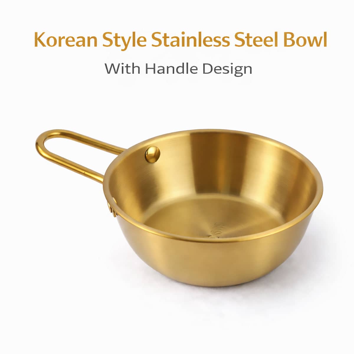 Stainless Steel Bowl with Handle Set of 10 Gold 400 ml Korean Condiment Dish - view 4