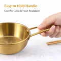 Stainless Steel Bowl with Handle Set of 10 Gold 400 ml Korean Condiment Dish - view 5