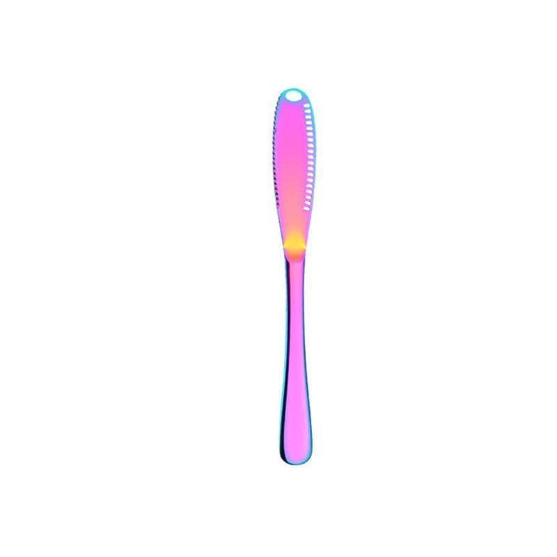 Stainless Steel Butter Knife Serrated Edge Spreader Cutter Grater - Rainbow