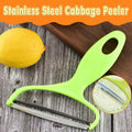 Stainless Steel Cabbage Peeler with Wide Blade - Green Handle