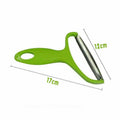 Stainless Steel Cabbage Peeler with Wide Blade - Green Handle - view 3