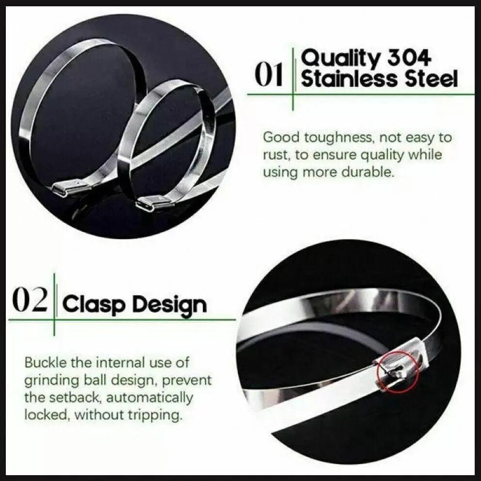 Stainless Steel Cable Ties 304 Marine Grade 20 Pack - 4.6x700mm - view 10