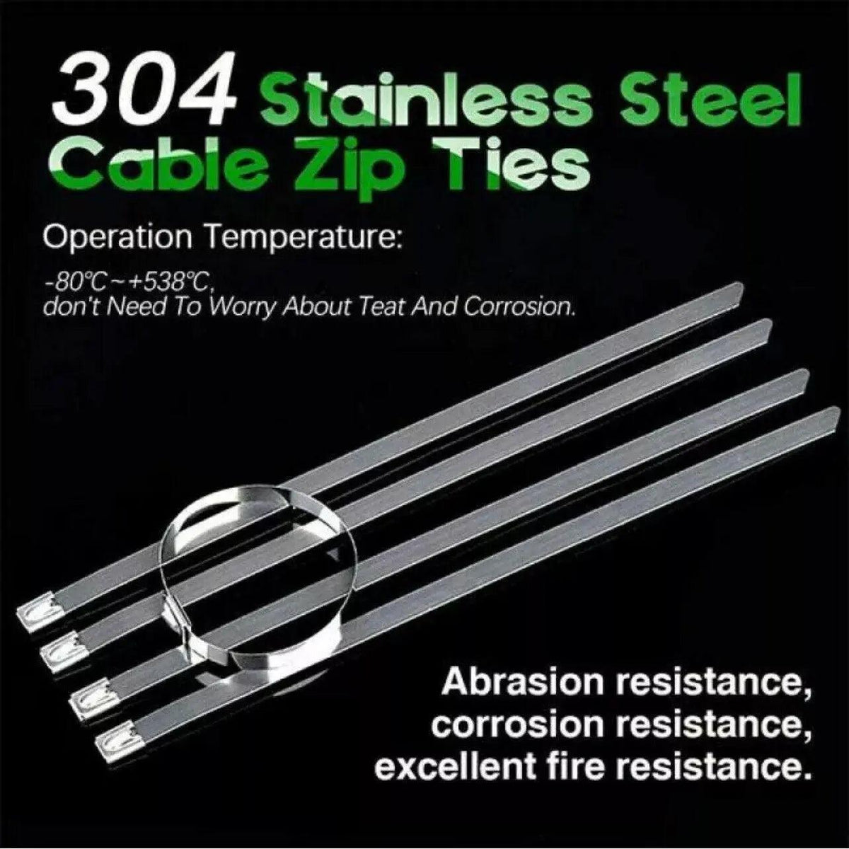 Stainless Steel Cable Ties 304 Marine Grade 20 Pack - 7.9x700mm - view 6