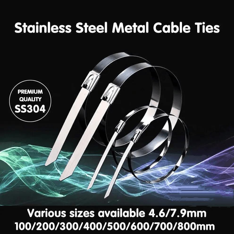 Stainless Steel Cable Ties, 304 Marine Grade - 7.9 x 500mm, Pack of 20 - view 2
