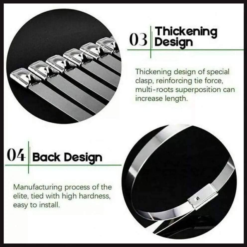 Stainless Steel Cable Ties - 4.6 x 300 mm, Pack of 200 - view 5