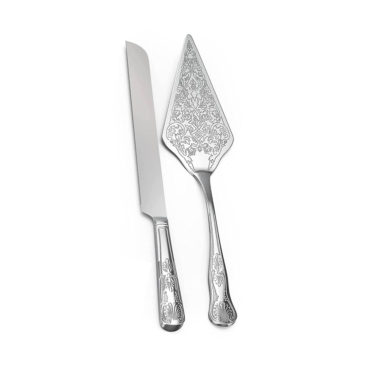 Stainless Steel Cake Knife and Scoop Set - Silver