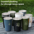 Stainless Steel Camping Cup Set of 4 with Storage Bag - Mixed Colours - view 5